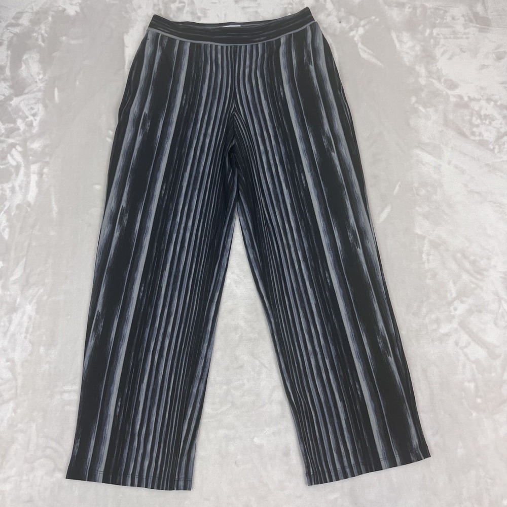 Susan Graver Pants Womens XSP Striped Liquid Knit Travel Comfort Pull On Lounge